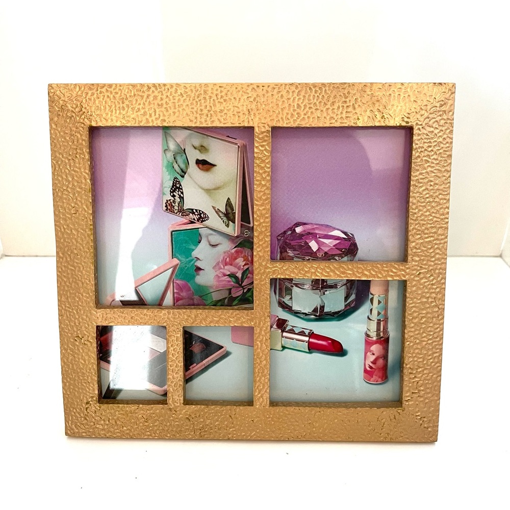 🔥$12. or Bundle 3 for $30.  Gold Multi Photo Frame